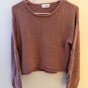 Shrinking Violet Brown Knit Top